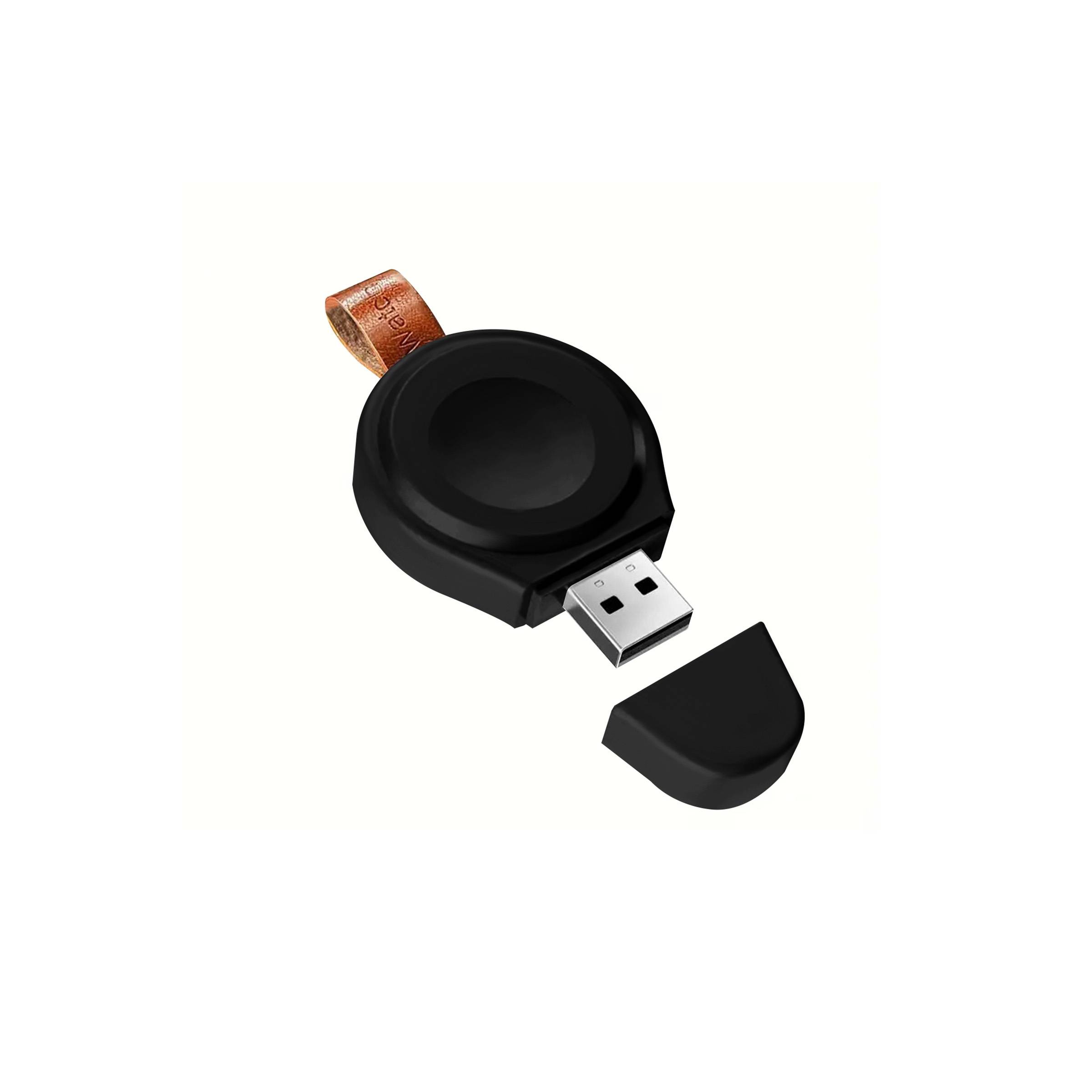 Transportabel Magnetisk Oplader Till Apple Watch Med Laderrem Svart
