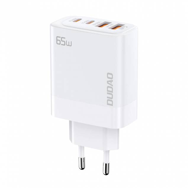 Dudao GaN 65W PD-laddare 2x USB-C / 2x USB - Vit