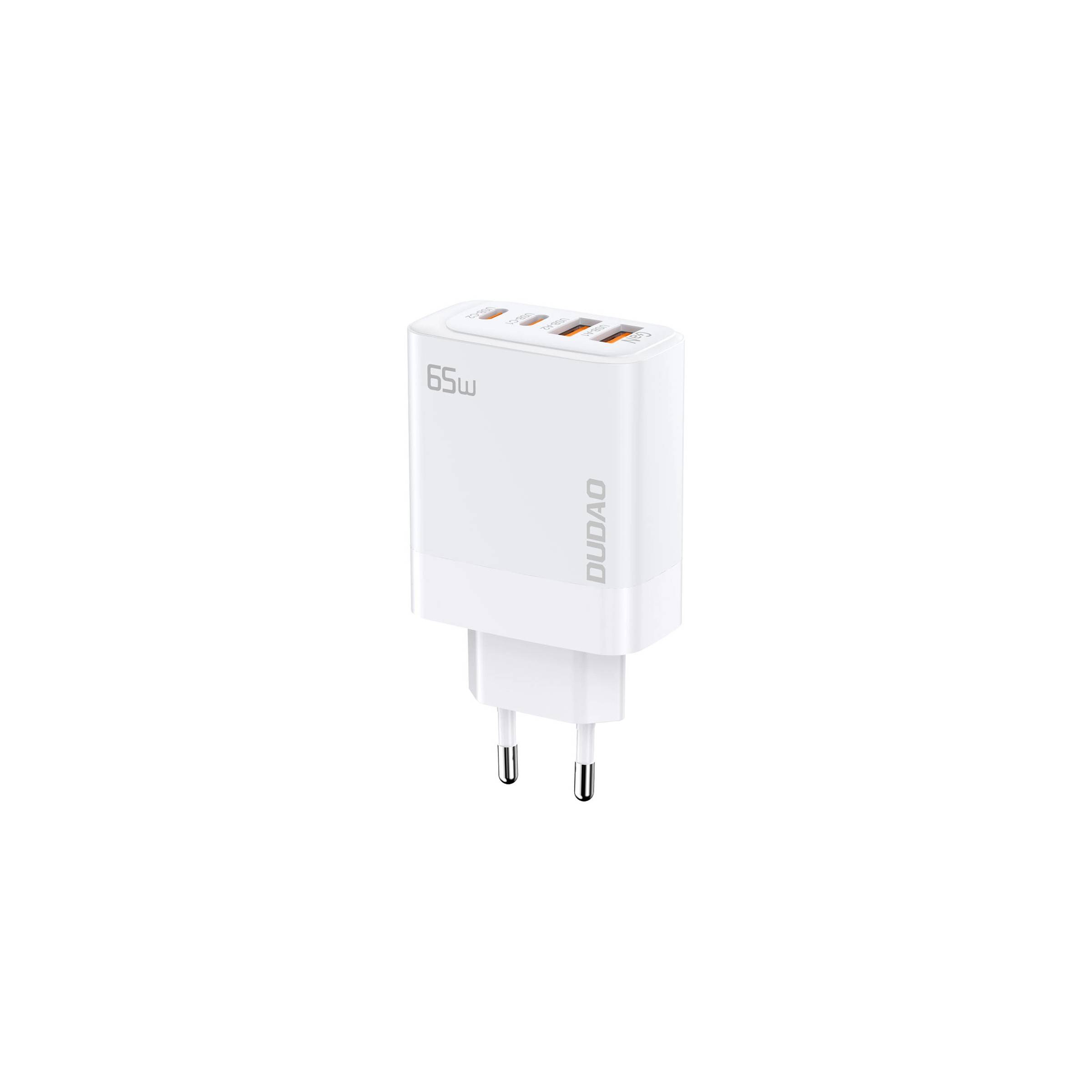 Dudao 65w Gan 4 Port Pd Laddare 2x Usb C / 2x Usb Vit
