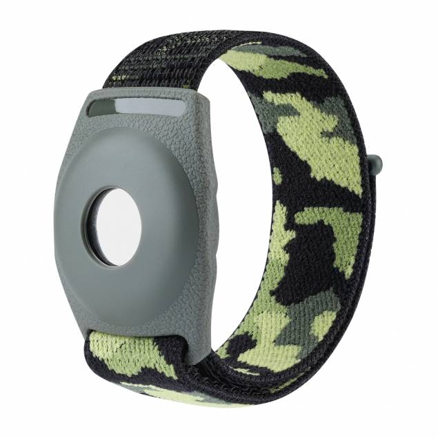 Nylon Loop AirTag armband för barn och vuxna - 13-22cm - Grön camo