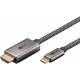 Vävd USB-C till HDMI-kabel från Goobay - 4K@60Hz - 3m