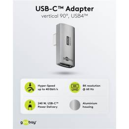  USB-C 4.0-adapter med 90° roterad vinkel - 240W / 40Gbps / 8K