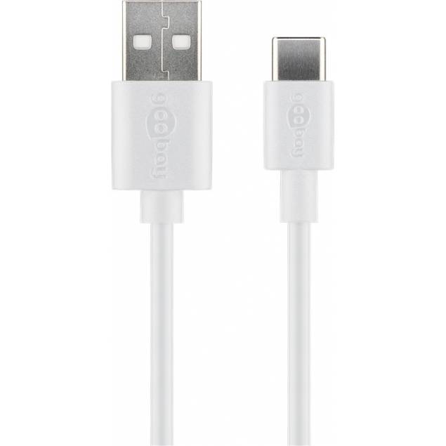 GooBay USB-C till USB 2.0 kabel - 2 meter - Vit GooBay USB-C till USB 2.0 kabel - 2 meter - Vit