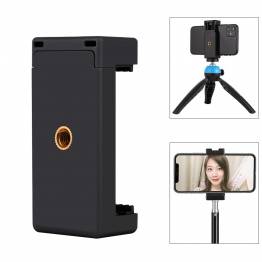 iPhone- och mobilhållare med Cold Shoe för stativ, tripod och selfie sticks