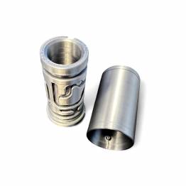 Pusselbox cylinder labyrint för pengagåvor och geocaching - 3D-utskriven - Svart