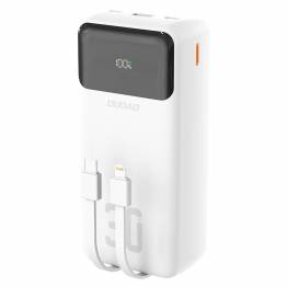 Dudao K15Max powerbank 30.000mAh med USB-C och Lightning kabel - 22,5W PD+QC - Svart
