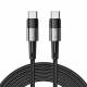 Tech-Protect UltraBoost Evo vävt USB-C kabel 100W PD laddningskabel - Svart - 3m