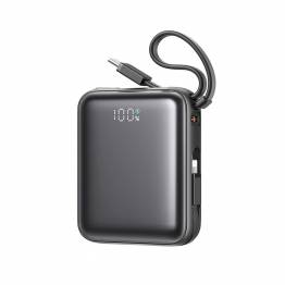 Joyroom powerbank med Lightning och USB-C kablar - 10.000mAh - 30W PD - Svart