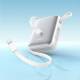 Joyroom mini powerbank med USB-C og Lightningkabel - 10.000mAh - 22.5W PD - Hvid