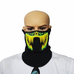Halloween, fastelavn och fest LED-mask - röstaktiverad - Gul/Grön