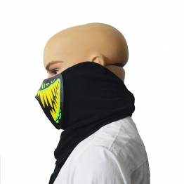  Halloween, fastelavn och fest LED-mask - röstaktiverad - Gul/Grön
