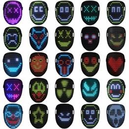  Halloween, fastelavn och fest RGB LED-mask - 50 motiv - 234 dioder