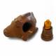 Fågel geocache behållare med rum för bison - 11cm - 3D printad - Brun