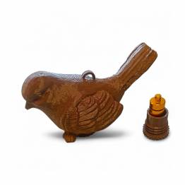 Fågel geocache behållare med rum för bison - 11cm - 3D printad - Brun