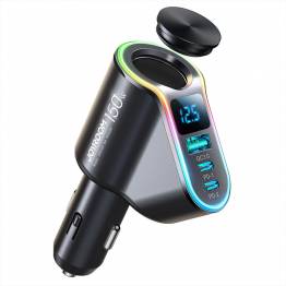 Joyroom 4-i-1 kraftfull biladapter 1x USB-A, 2x USB-C & 12V uttag - PD QC - 150W