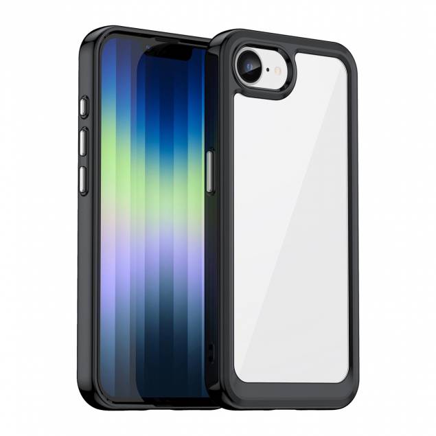 iPhone 16e fodral - Genomskinligt med svart ramme