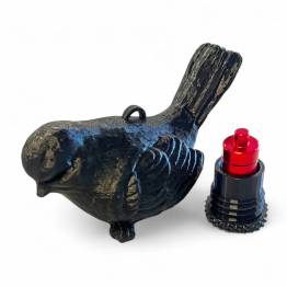 Fågel geocache behållare med rum för bison - 11cm - 3D-printad - Svart
