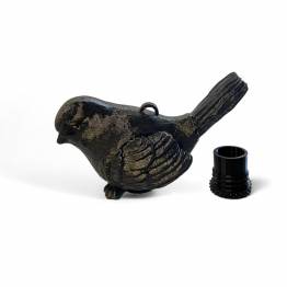 Fågel geocache behållare med rum för bison - 11cm - 3D-printad - Svart
