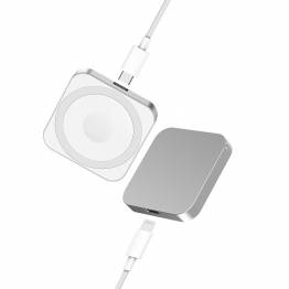 Pocket-size 3-i-1 Qi trådlös laddare - silver