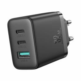  Joyroom 3-port laddare med 2x USB-C och 1x USB-A - QC+PD - 32W