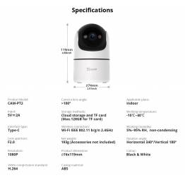  Sonoff CAM Slim 1080p övervakningskamera inkl. laddare - Vit