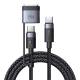 2-i-1 USB-C till USB-C och Magsafe 3 PD snabb laddning vävd kabel - 140W - 2m