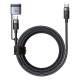 2-i-1 USB-C till USB-C och Magsafe 3 PD snabb laddning vävd kabel - 140W - 2m