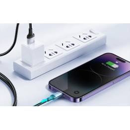  Joyroom USB till Lightning-kabel med diod - 2m - vävd svart