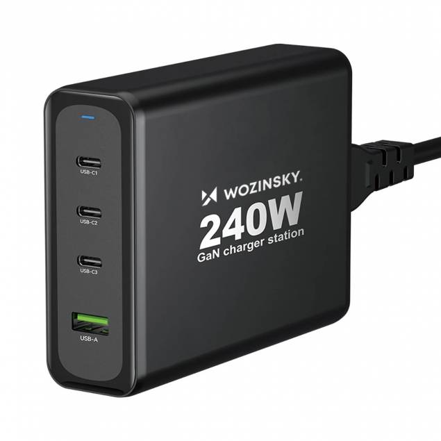 Wozinsky 65W GaN PD-laddare med 2x USB-C och 1x USB-A portar