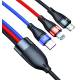 3-i-1 multiladdarkabel USB-C till Lightning, USB-C och Micro USB