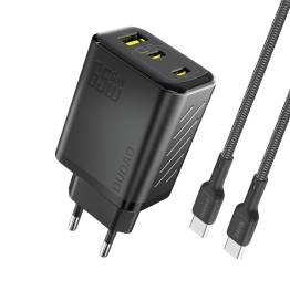 Dudao A29C 65W GaN-laddare + USB-C-kabel - Svart