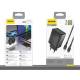 Dudao A29C 65W GaN-laddare + USB-C-kabel - Svart