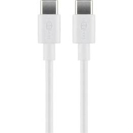 Vävd USB-C kabel 100W PD laddkabel - Vit - 0,5m