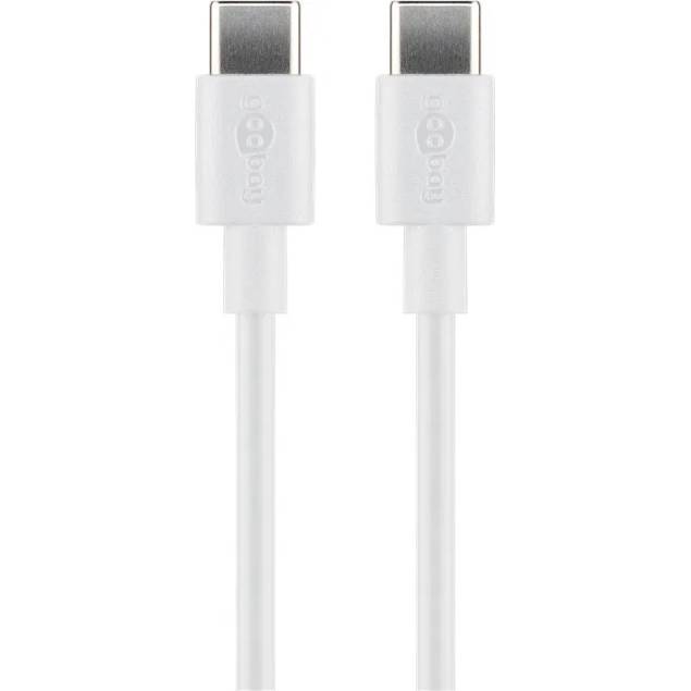 Vävd USB-C kabel 100W PD laddkabel - Vit - 0,5m