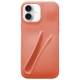 For iPhone 16 Lipstick Silicone 3D Phone Case(Orange)