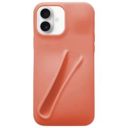 For iPhone 16 Lipstick Silicone 3D Phone Case(Orange)