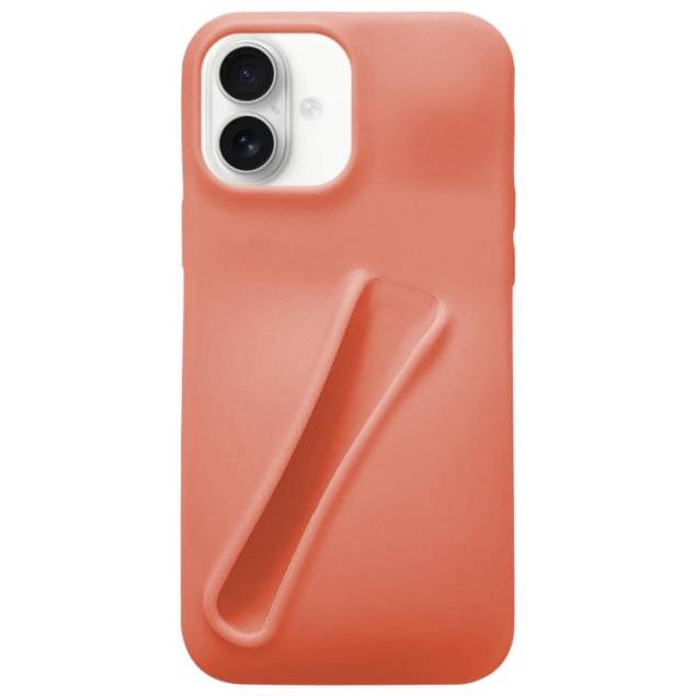 For iPhone 16 Lipstick Silicone 3D Phone Case(Orange)