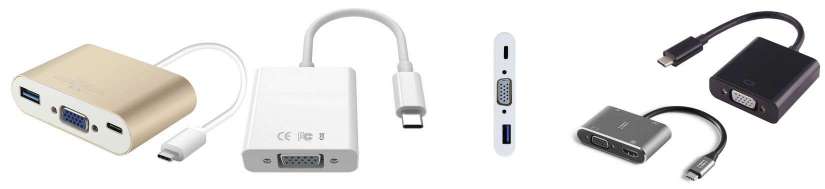 USB-C (Thunderbolt 3) för VGA-adaptrar och kablar