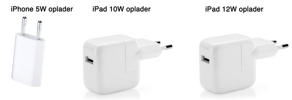 iPhone 5w iPad 10W og iPad 12W oplader